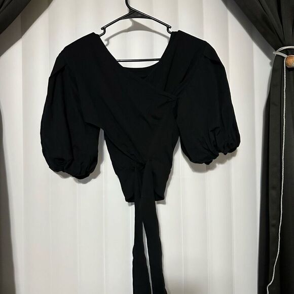 Express black tie back , can be crop top on some figures, pair with jeans for ex - Picture 4 of 5